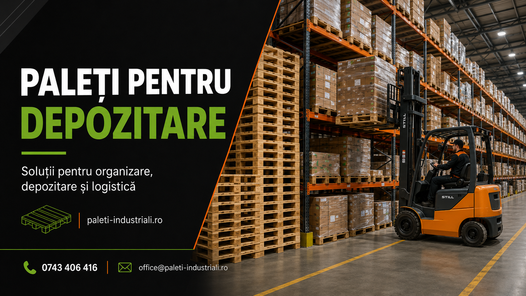 Paleti din lemn pentru depozitare